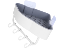 Organizador De Canto Triangular Para Banheiro, Sem Necessidade De Furos, Com Armazenamento Versátil E Design De Drenagem