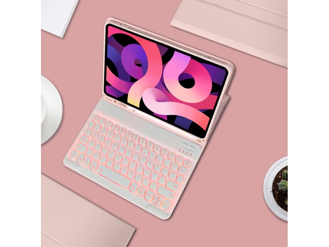 Lurelia Capa Com Teclado Bluetooth Para Ipad Air2 Com Retroiluminação Colorida