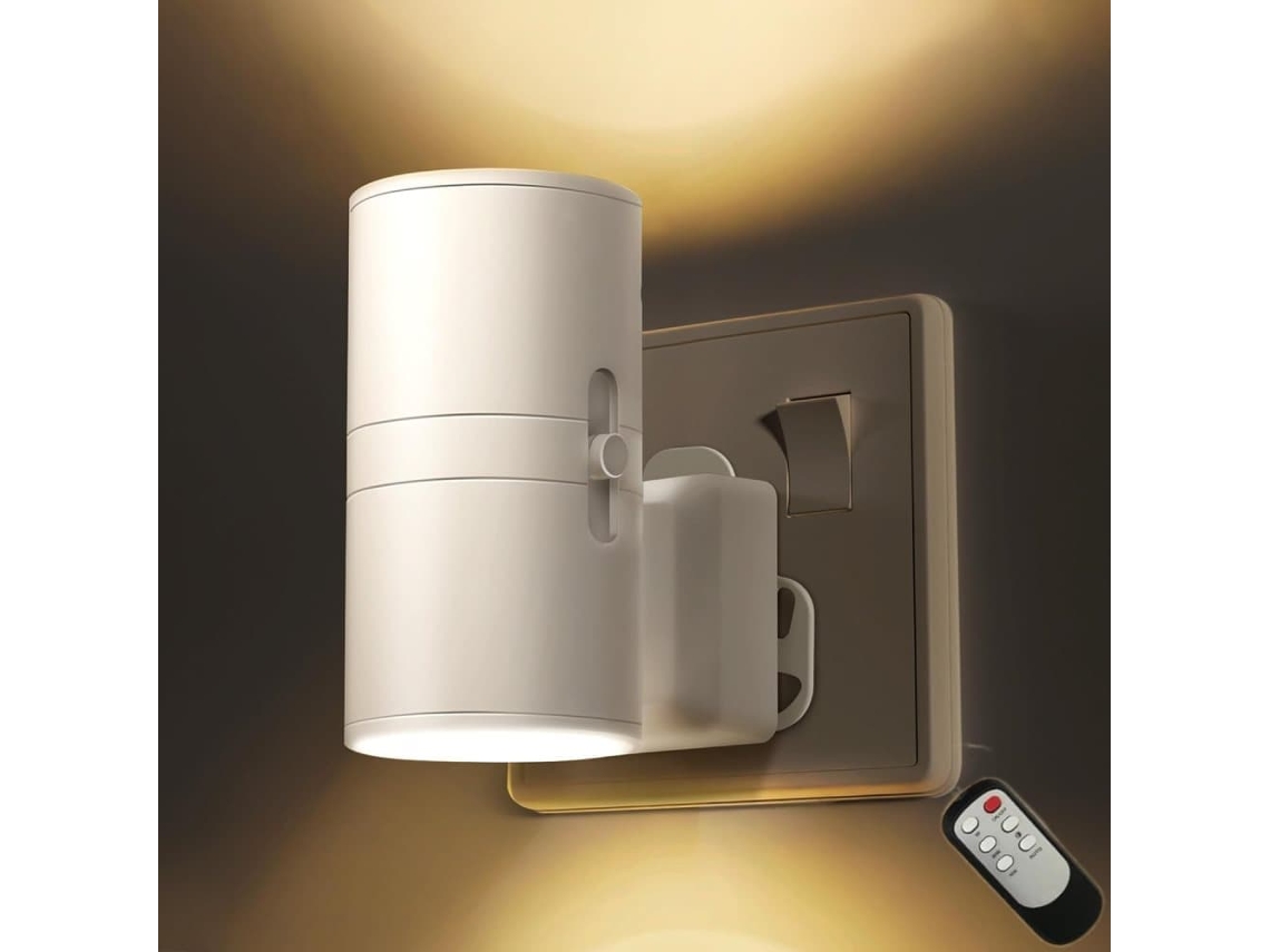Luz Noturna Led com Interruptor, Sensor Crepuscular, Lâmpada Ajustável em 3 Cores BRILVIBERA