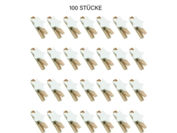 100 Clipes de Madeira em Formato de Estrela para Decoração de Natal, Festas, Casamentos, Fotos, Projetos Manuais e Decorações Internas e Externas