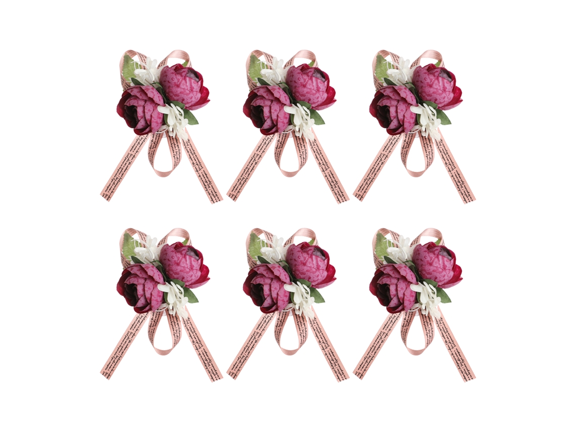 Laxiscreed Pulseiras De Flores Roxas Para Casamento, Mãos De Bridesmaid Com Decoração Floral Natural