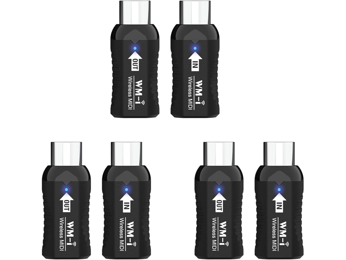 Adaptador Transmissor/receptor de Áudio para Sistema de Guitarra Recarregável 3x Sem Midi SFUSHOS