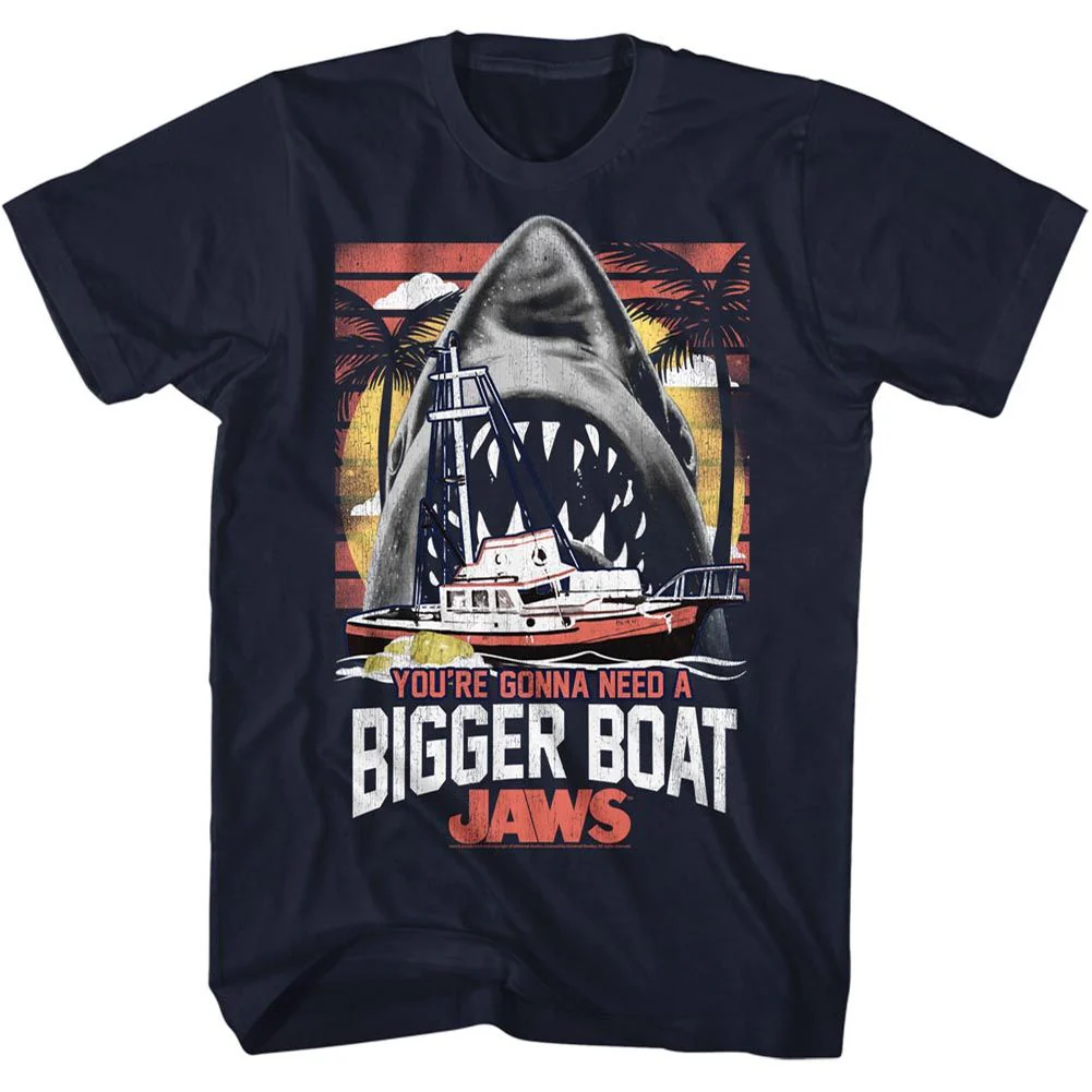 Unisex Adult T-shirt Rockinstone Jaws Movie Ygnabb Navy Sizes