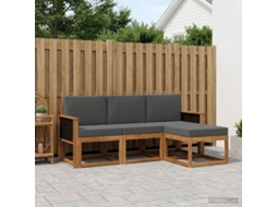 Vidaxl Conjunto De Sofás Para Exterior 4 Unid. Natural E Antracite