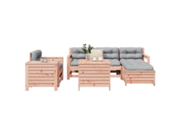 Vidaxl 7 Pcs Conjunto Sofás Jardim Madeira Abeto-de-douglas