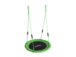 Relaxdays Baloiço-ninho Redondo, Pegas Em Espuma, Para Crianças, Ajustável, Exterior, Ø 100 Cm, Até 100 Kg, Verde