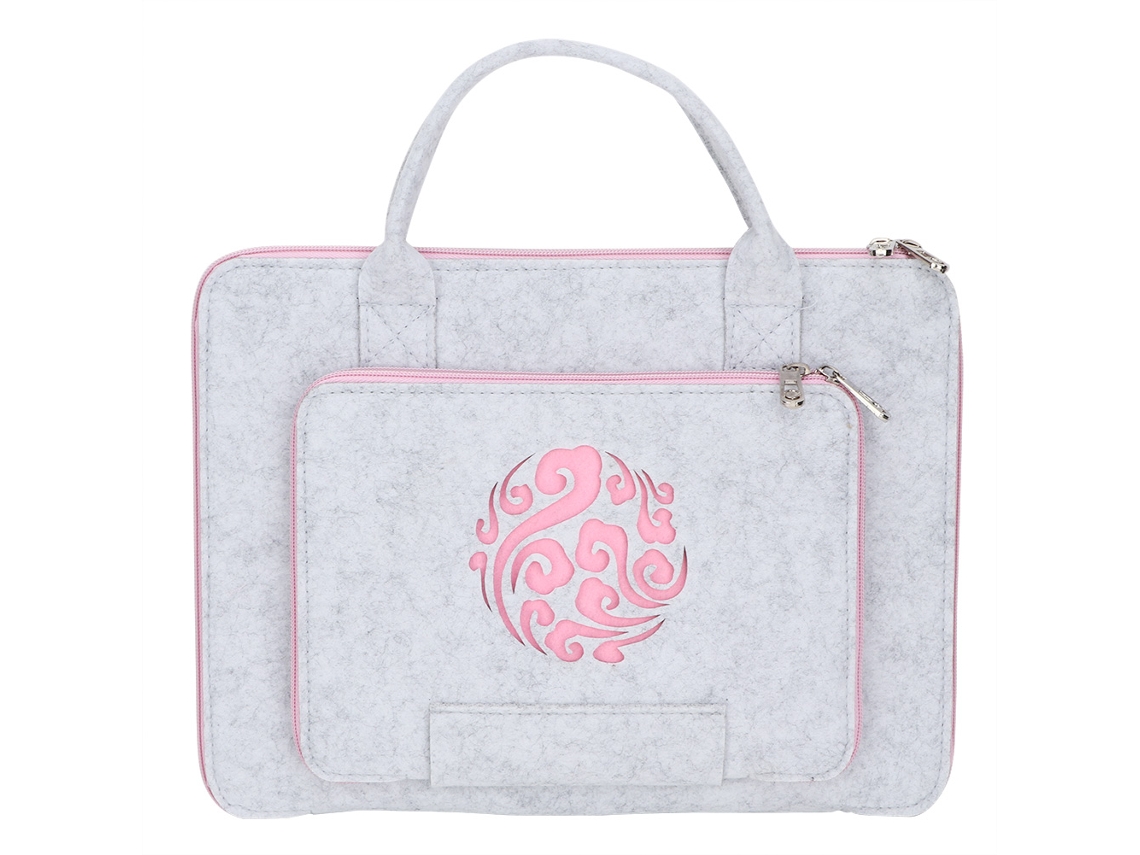 EIOORORRIY Mochila para computador de 15 polegadas com alça e bolso, design de flores de feltro