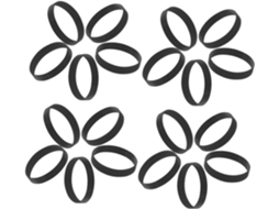 Pulseiras de silicone Shineofi 50-Pretas, flexíveis e ocas, ajustáveis para beber.