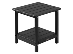 Mesa lateral para área externa Vevor de 2 andares em HDPE, 45 x 38 x 44 cm, mesa de jardim, preta