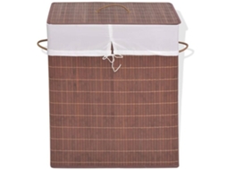 Cesto De Roupa Suja Retangular De Bambu Marrom Da Vidaxl, Para Organizar E Guardar Roupa Suja De Forma Prática