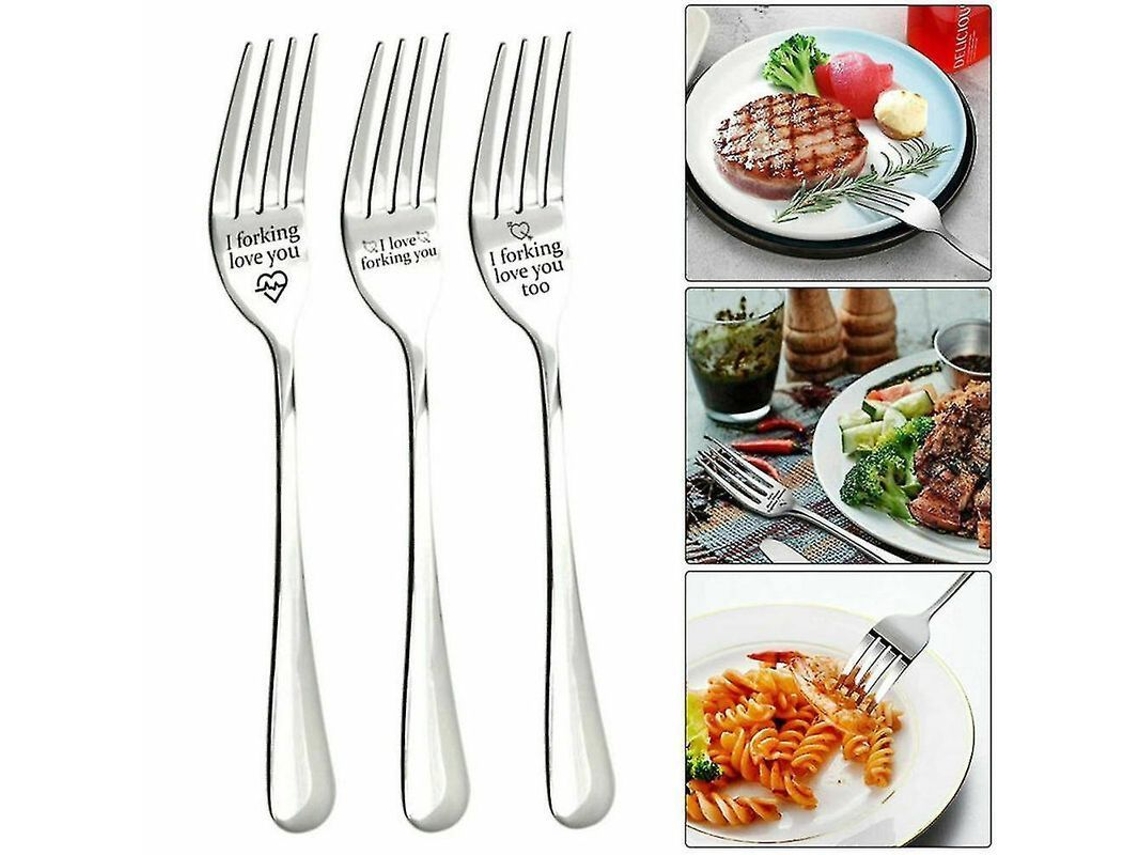 2026 garfo Gravado Personalizado "i Forking Love You" Presente Ideal para Marido Esposa Amigo de Aço Inoxidável 304 21cm