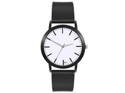 Reloj De Cuarzo Para Hombre De Moda Clásico Con Correa De Silicona Casual Negro Dial Blanco