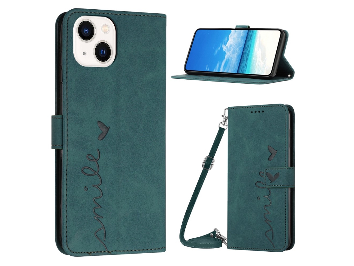 Capa Quedas Pega Para Iphone 15 Pele Sintética Verde