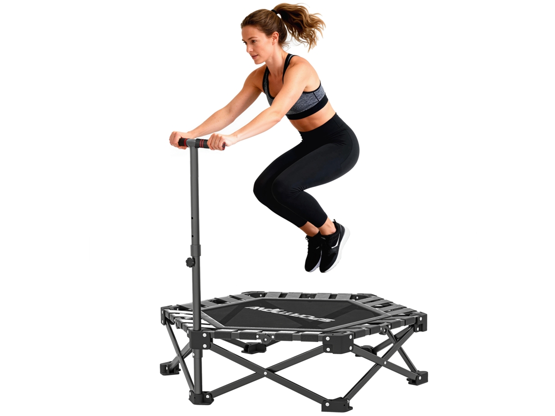 Trampolim Dobrável 104 cm com Barra Ajustável Preto S/MARCA