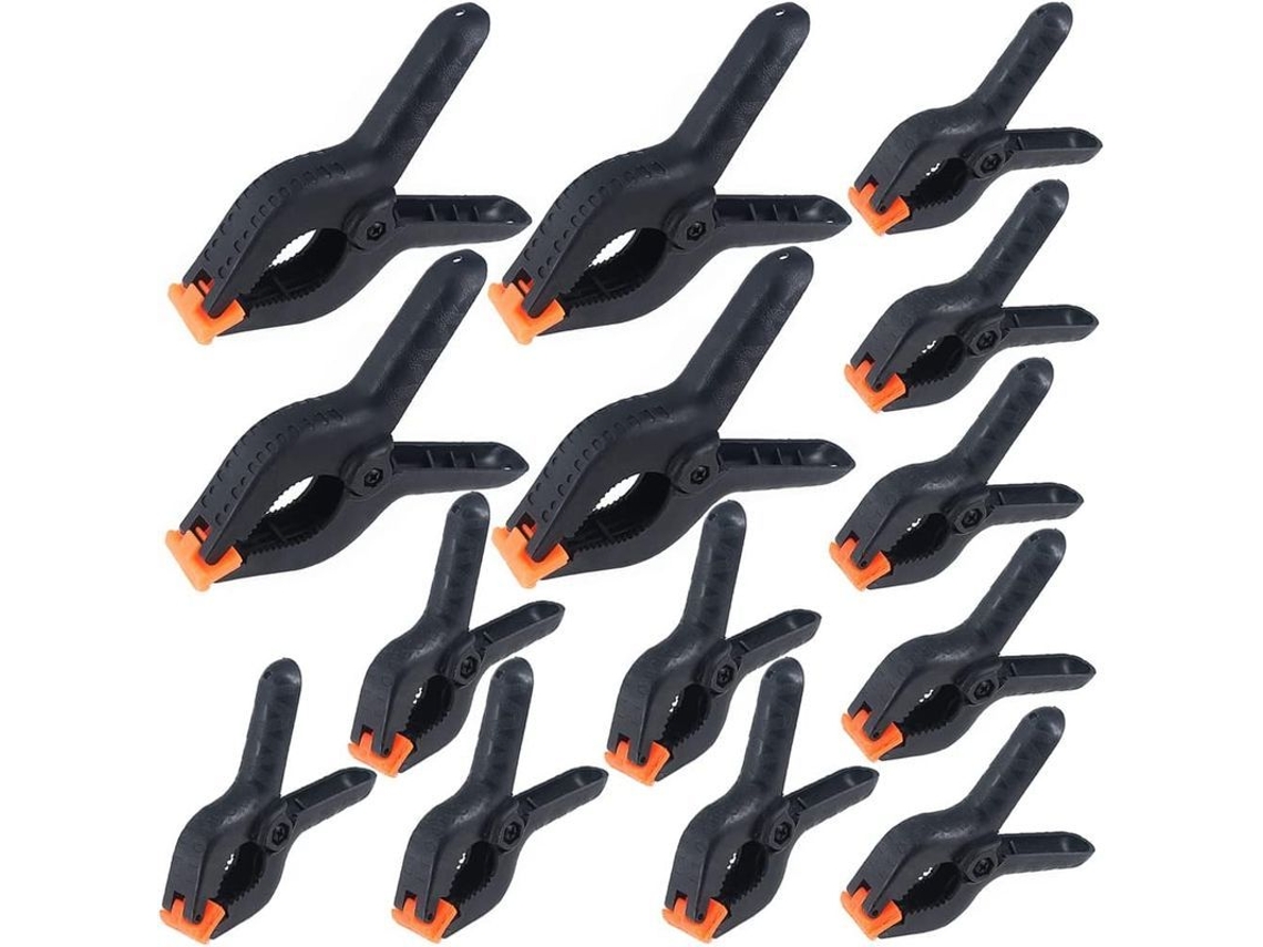 Pinzas De Resorte De Nylon Linjou, 14 Piezas Clip Con Agarre Fuerte De Plástico - 4 Pulgadas Y 6 Pulgadas
