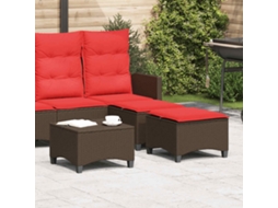 Vidaxl Bancos Jardim Com Almofadas 2 Unid 55x55x36 Cm Vime Pe Castanho