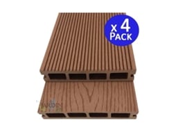 Tablon jardin composite 220 x 14,6 x 2,5 cm, marrón (Pack 4) SUINGA