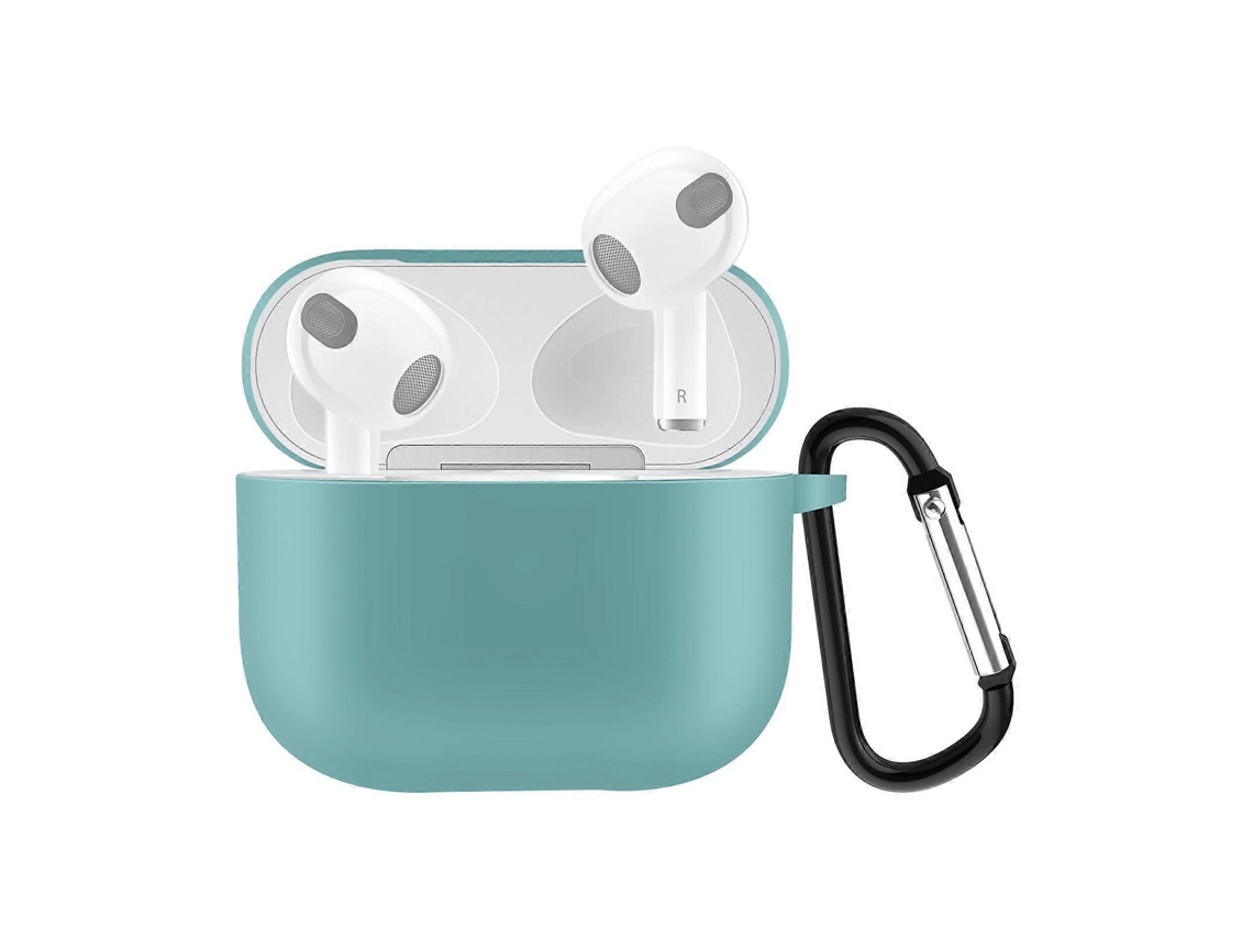 Capa protetora de silicone sólido para fones de ouvido AirPods 3, com gancho GIECY (verde escuro)