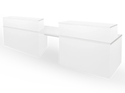 Balcão de Receção Apollo Duplo Adaptado para Pessoas com Deficiência OFILIKE (180+60+180 cm - Branco)