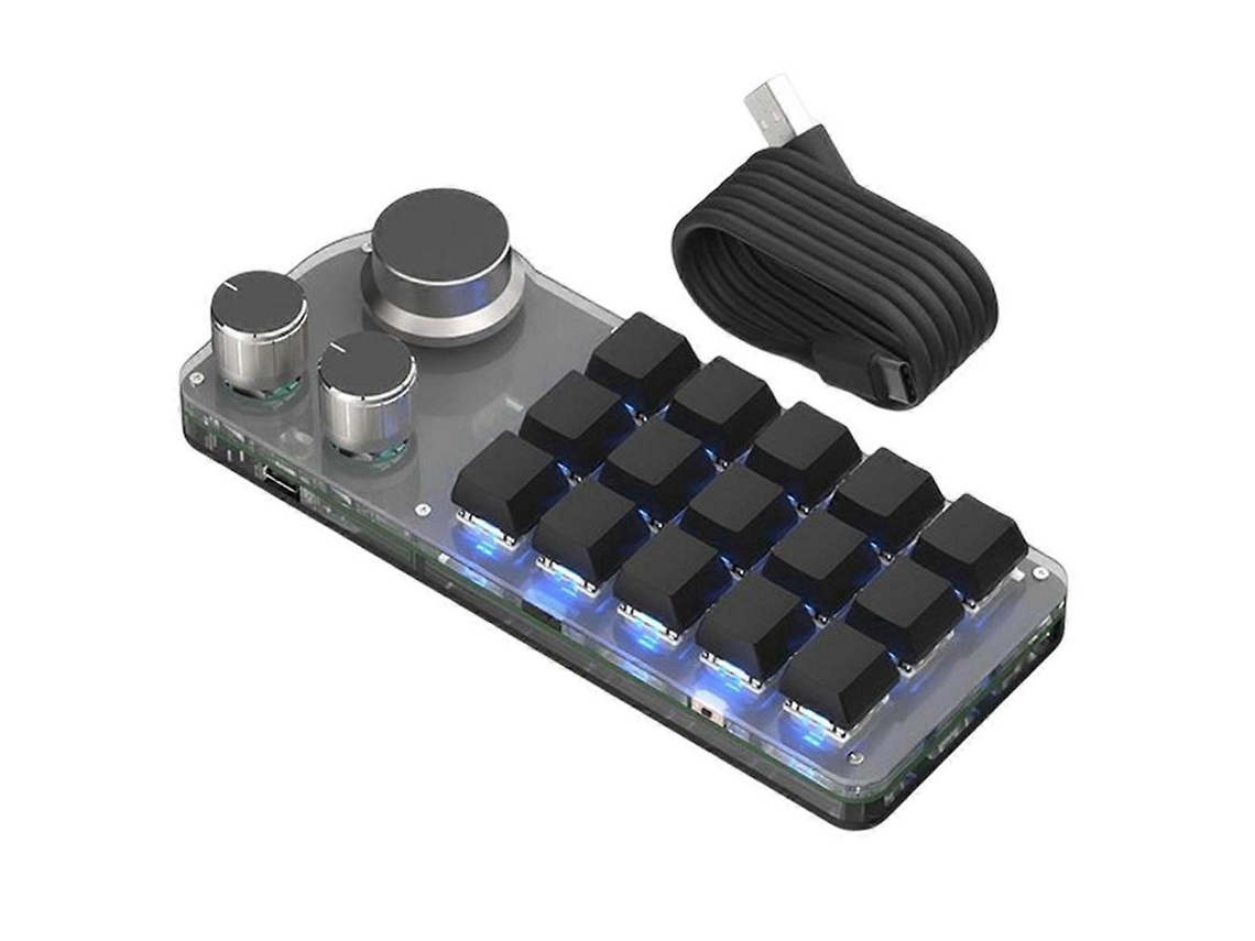 Teclado Programável De 15 Teclas E 3 Botões, Interruptor Azul, Teclado Numérico Hot Swappable, Teclado Para Jogos Com Memória Everley891