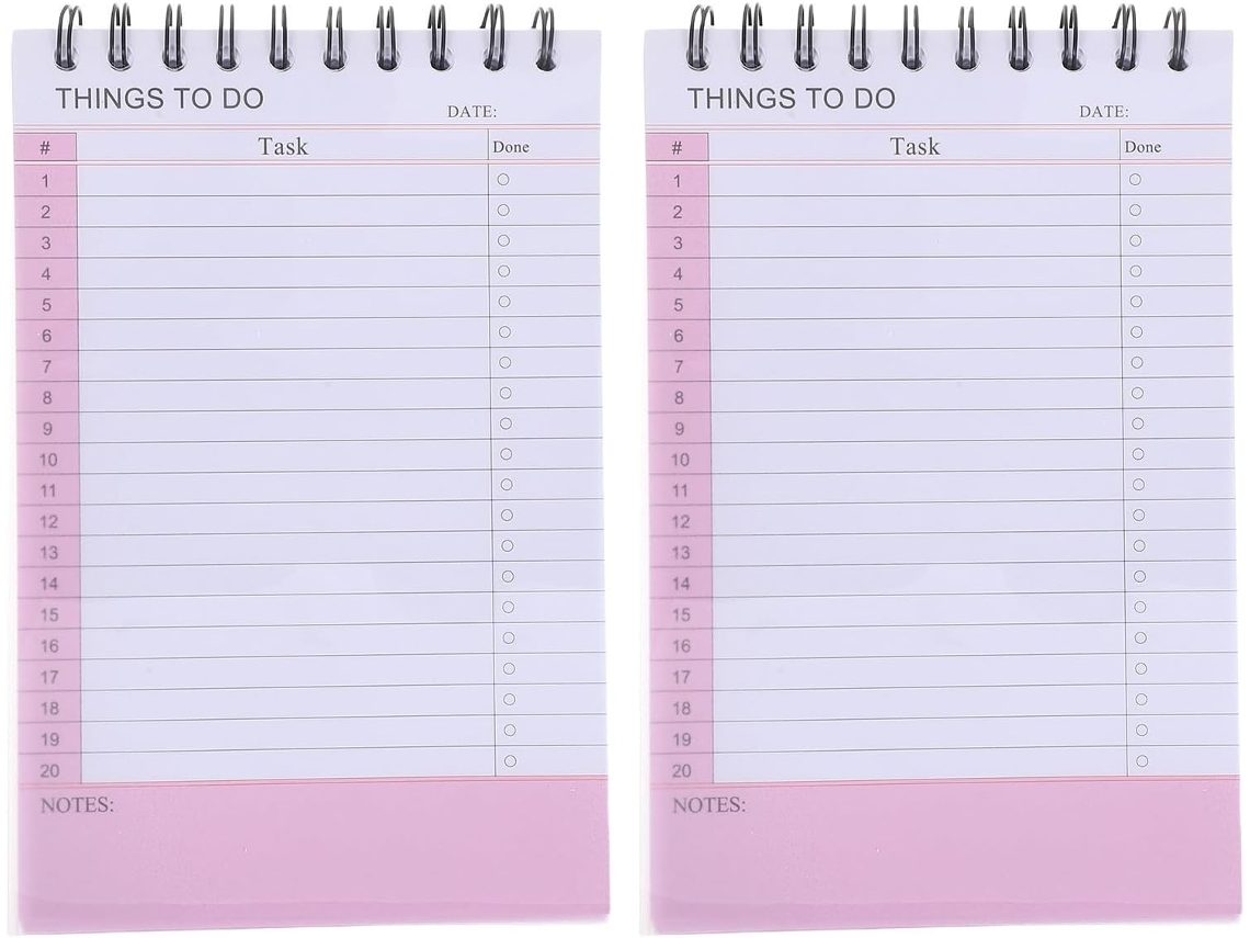 2 Pacotes Planejador De Produtividade Minimalista Caixa Espiral Em Papel E Metal Formato 8,25 X5
