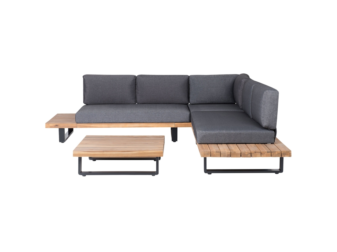 Conjunto De Jardín Beliani Mykonos De Madera De Acacia Certificada Gris 255x255x76