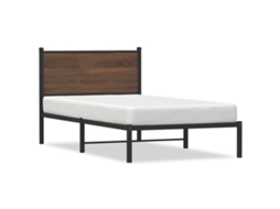 Bed Frame, Bed Frames Vidaxl Marrom Aço (100 X 200 Cm)
