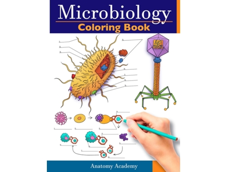 Livro Microbiology Coloring Book de Anatomy Academy (Inglês)