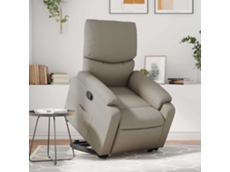 Vidaxl Poltrona Reclinável Elevatória Couro Artificial Cor Cappuccino