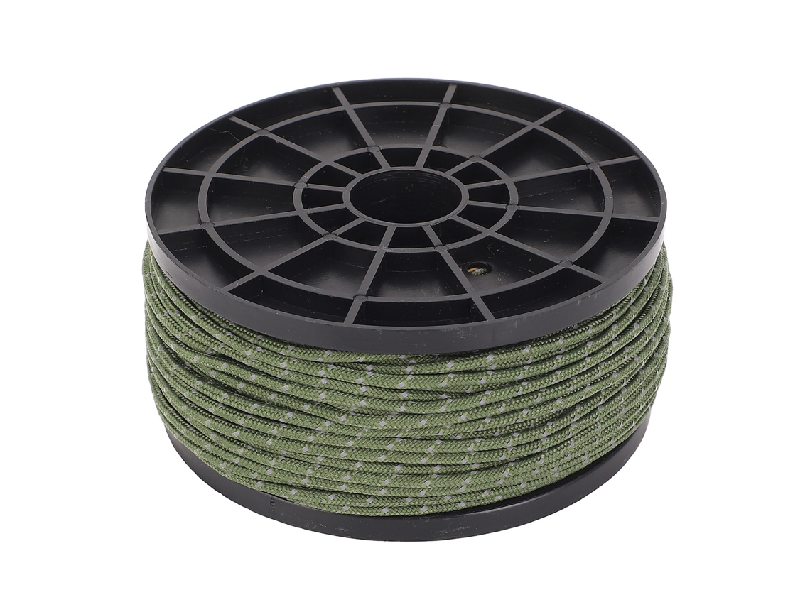 Corda Paracord Reflectiva 164ft Pp 2.5mm Verde Od