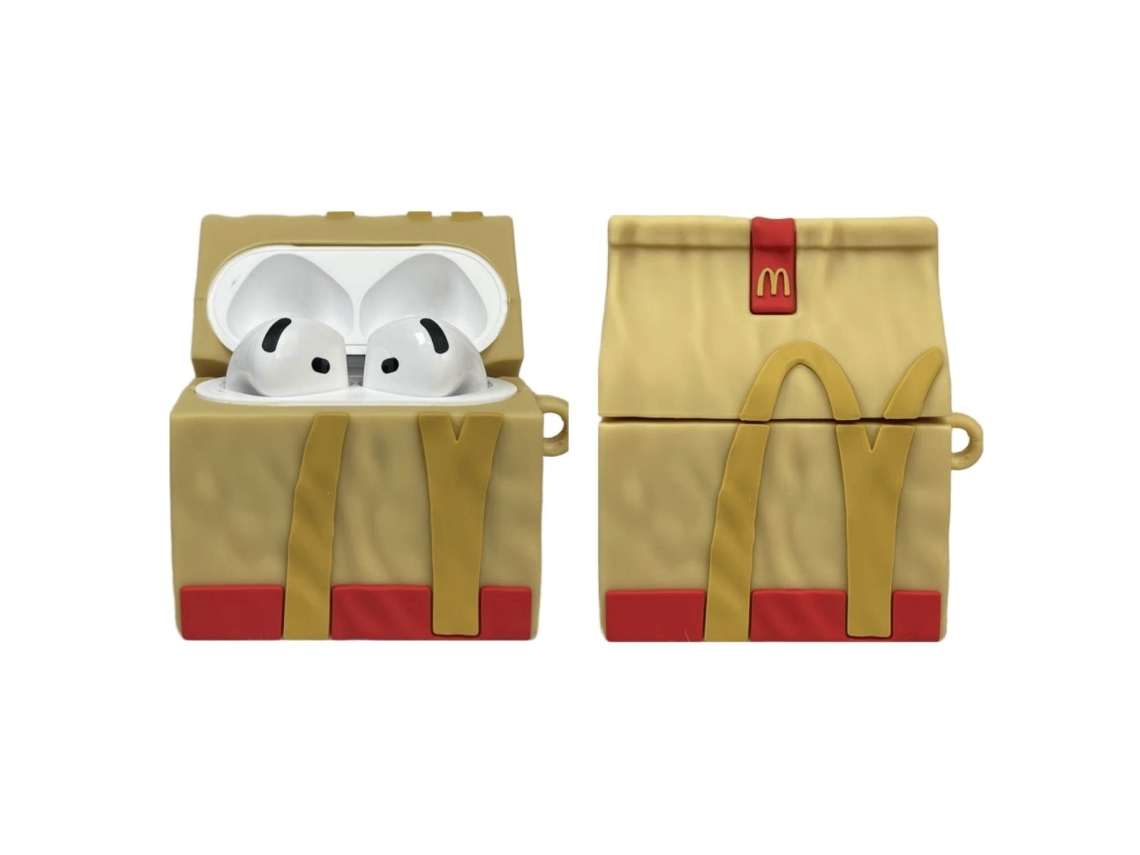 Capa Zruxe Para Apple Airpods 4 Silicon 3d Vermelho Castanho (design Kawaii, Proteção Total)