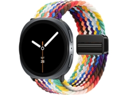 Pulseira Desportiva Elástica Em Nylon Entrançado Para Samsung Galaxy Watch 9 40mm 44mm, Com Fecho Magnético. Arco-íris Hexinyigjly