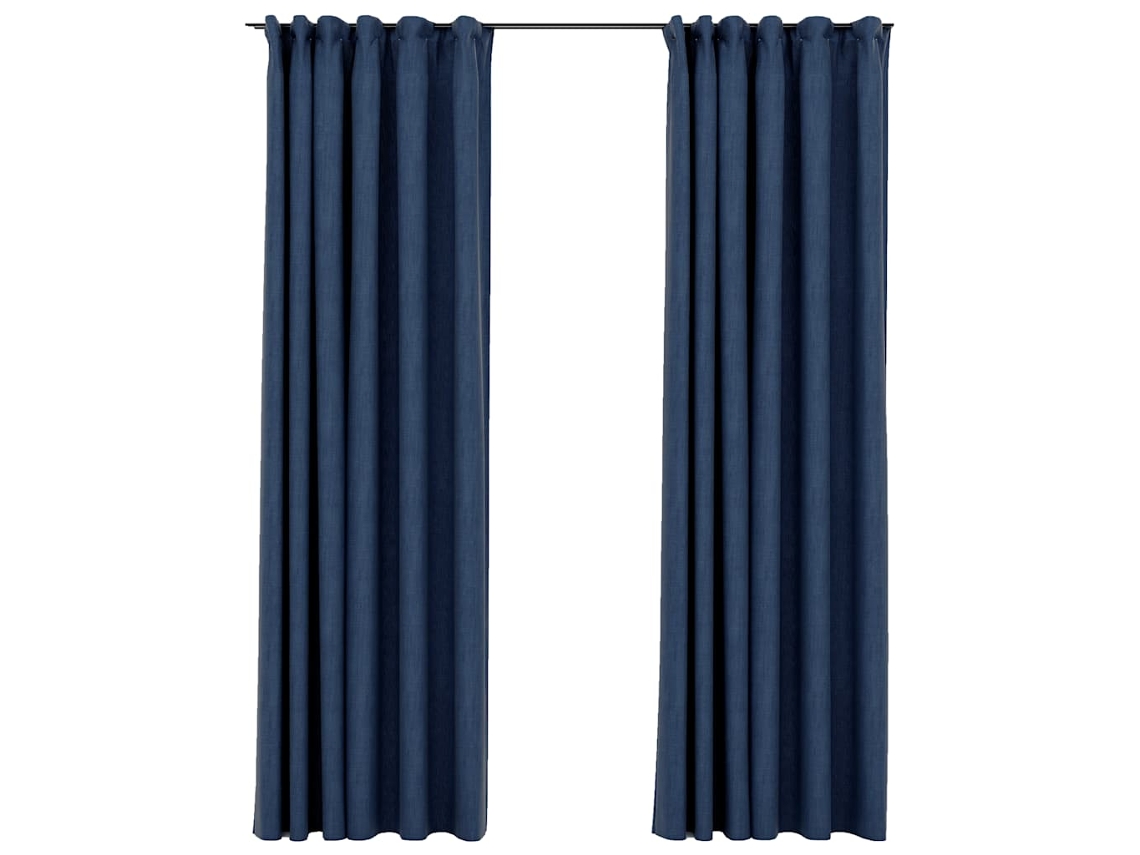 Curtain, Curtains Vidaxl Azul Tecido (140 X 225 Cm)