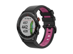 Bracelete de Smartwatch para Garmin Approach S62 22mm esportivo de silicone de duas cores (preto + rosa)