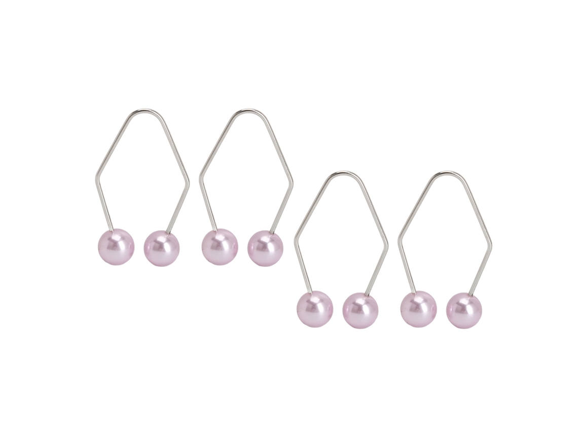 2 Pares De Protetores De Hoyuelos De Acero Inoxidable Morado Para Mejillas Faciales