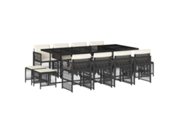 Garden Dining Set, Garden Dining Sets Vidaxl Preto Rattan / Vime (n/a)