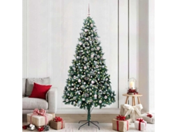 Vidaxl Árvore De Natal Artificial Verde 240 Cm Pvc, Aço E Plástico