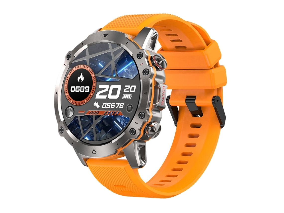 (pulseira De Silicone Laranja) Smartwatch De 1,43 Polegadas Com Suporte Para Chamadas De Voz E Monitoramento De Saúde.
