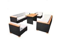 Outdoor Dining Set, Outdoor Dining Sets Vidaxl Preto Rattan / Vime (n/a)