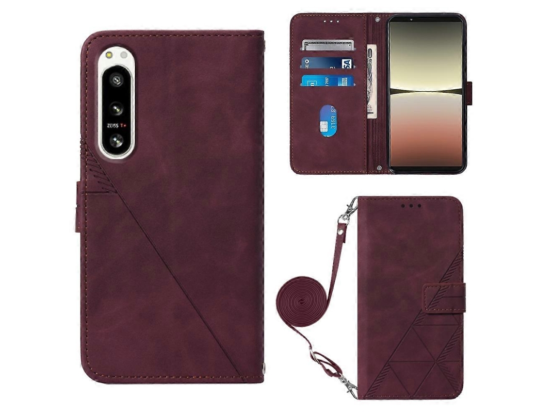 Capa De Celular De Couro Com Flip E Relevo 3d Para Sony Xperia 5 Iv