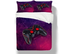Capa de Edredom Gamepad Microfibra Fronha 200x200 Cm