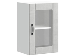 Armário de Parede de Cozinha Porta Vidro Lucca Cinzento Cimento MAISON EXCLUSIVE