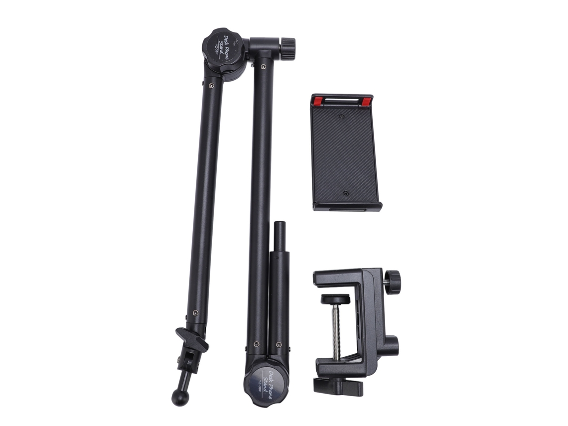 Suporte de Suspensão para Microfone com Braço Metálico 360°, Anti-derrame, 1.5kg, com Clip para Telefone