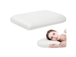 Almofada de espuma viscoelástica com capa removível 60x40cm branca creme S/MARCA