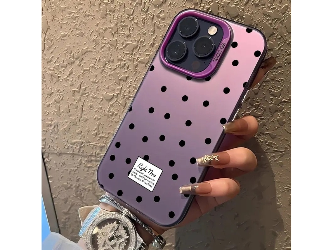 Capa Para Iphone 17 Laser Polka Dot H318p2 Roxa
