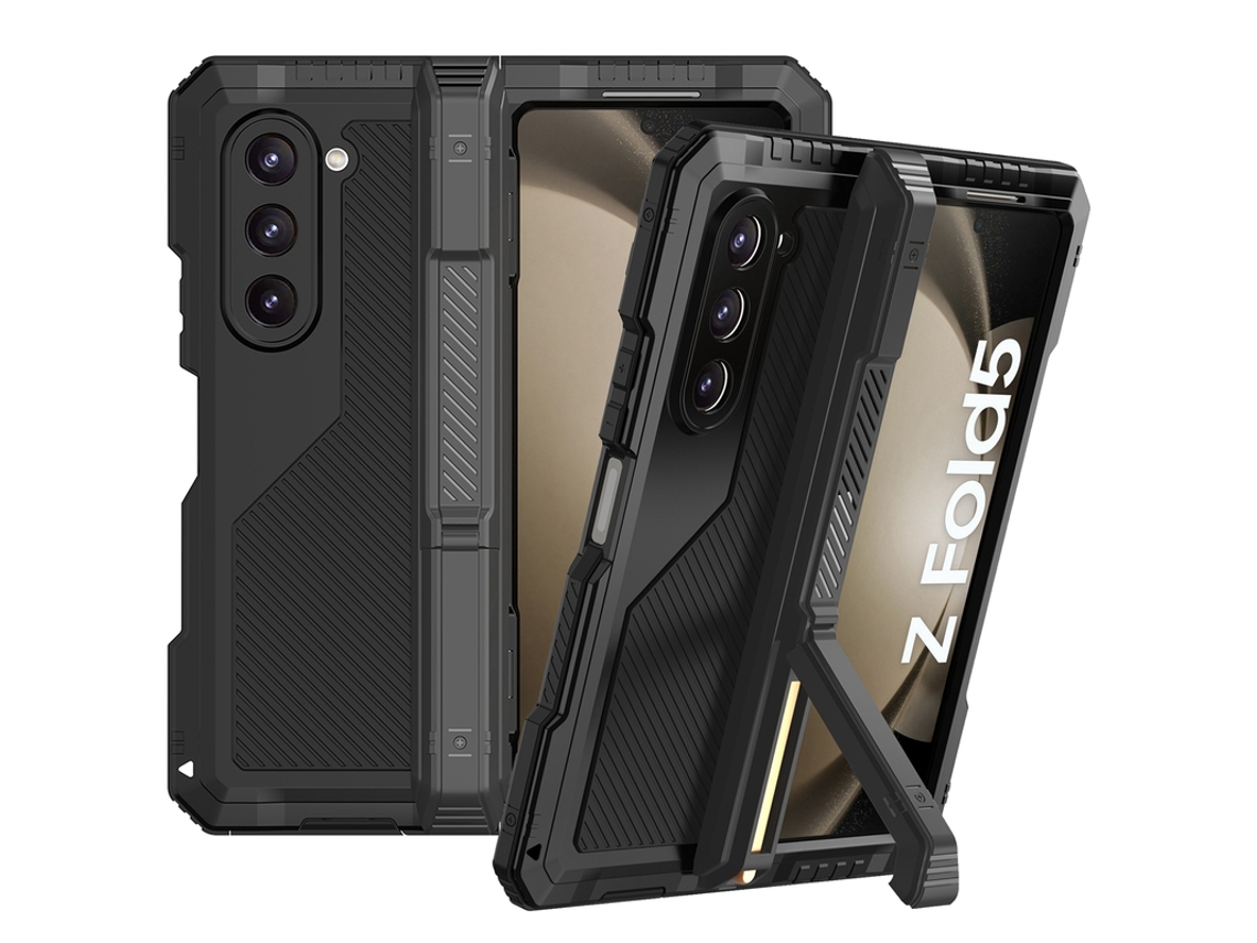 Capa Para Samsung Galaxy Z Fold 5 Suporte Robusta Cobertura Total Preto Czhhmart