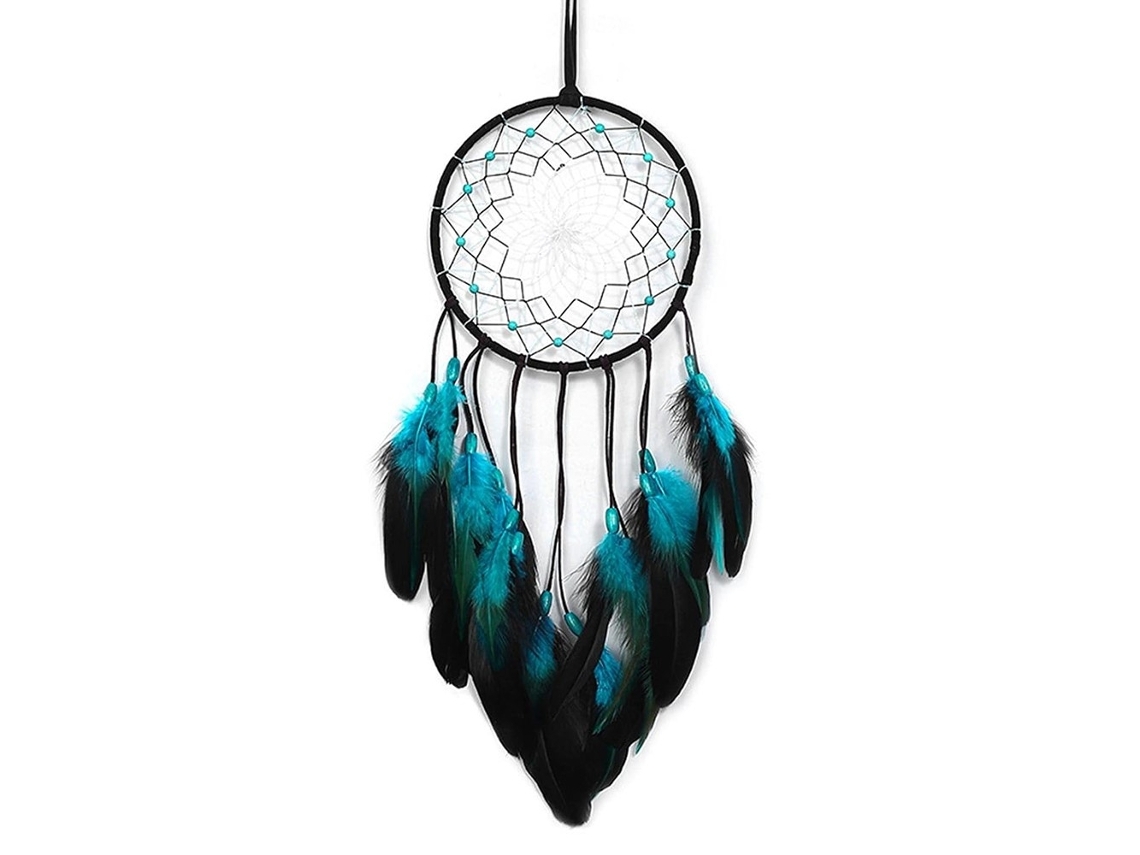 Apanhador De Sonhos Decorativo, Cor Azul, Para Quarto, Parede, Berçário E Composição Boho Artesanal