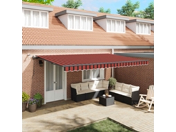 Vidaxl Toldo Retrátil Laranja E Castanho 500 × 300 Cm Poliéster