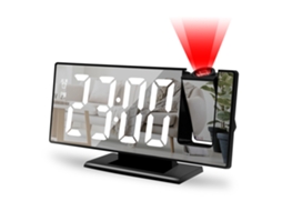 Despertador com Projeção Led Grande Usb Soneca Memória 12/24H NEVEANCE
