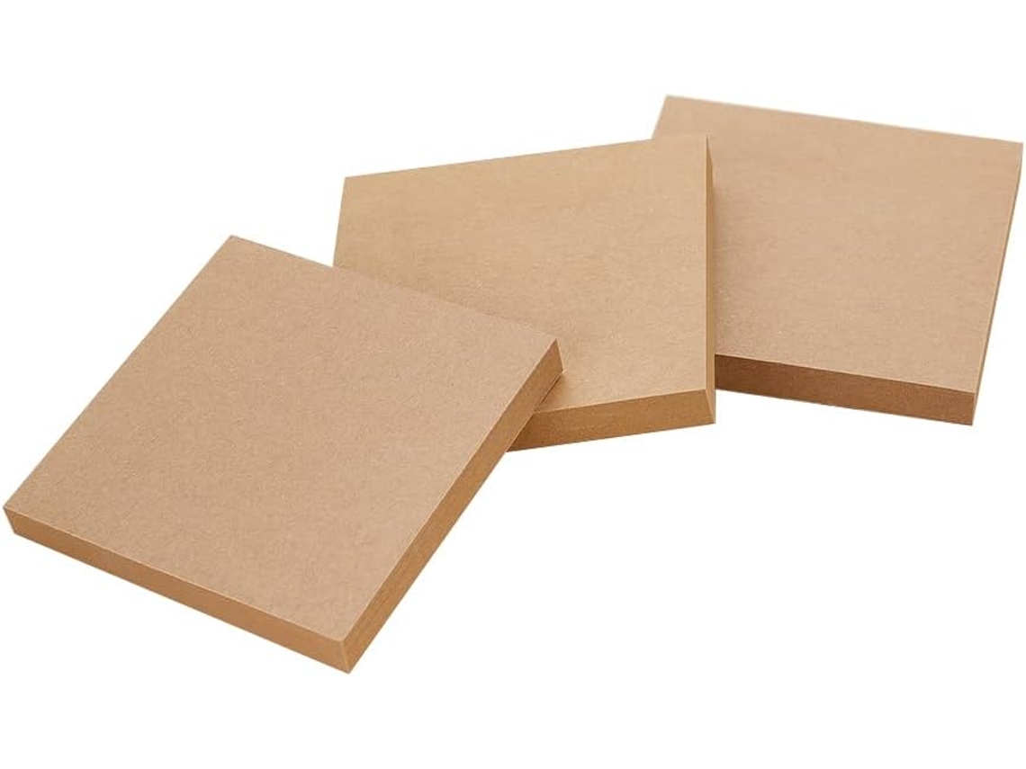 Bloco De Notas Adesivas, 300 Folhas, 3x3, Marrom